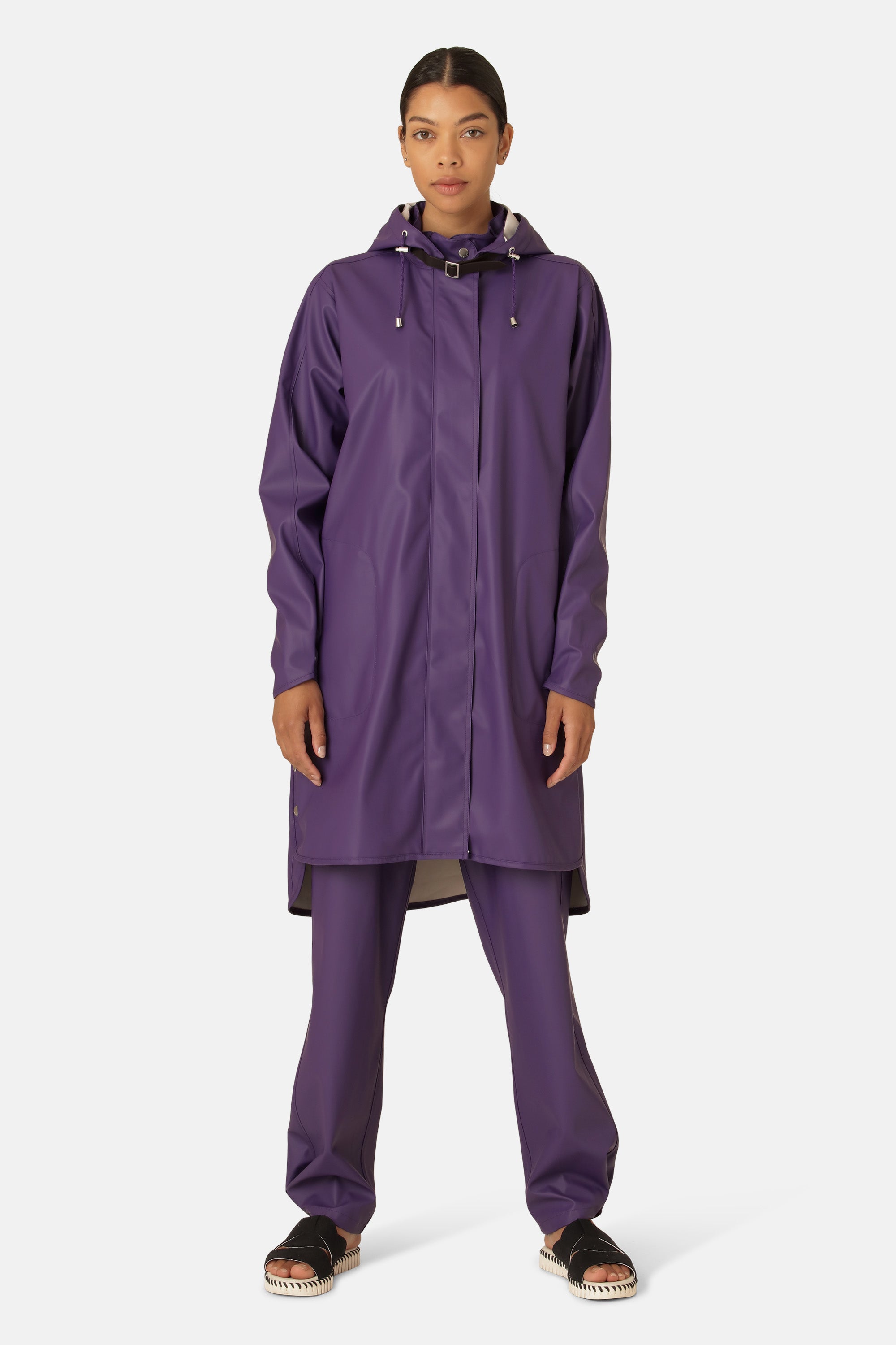 Purple store rain coats