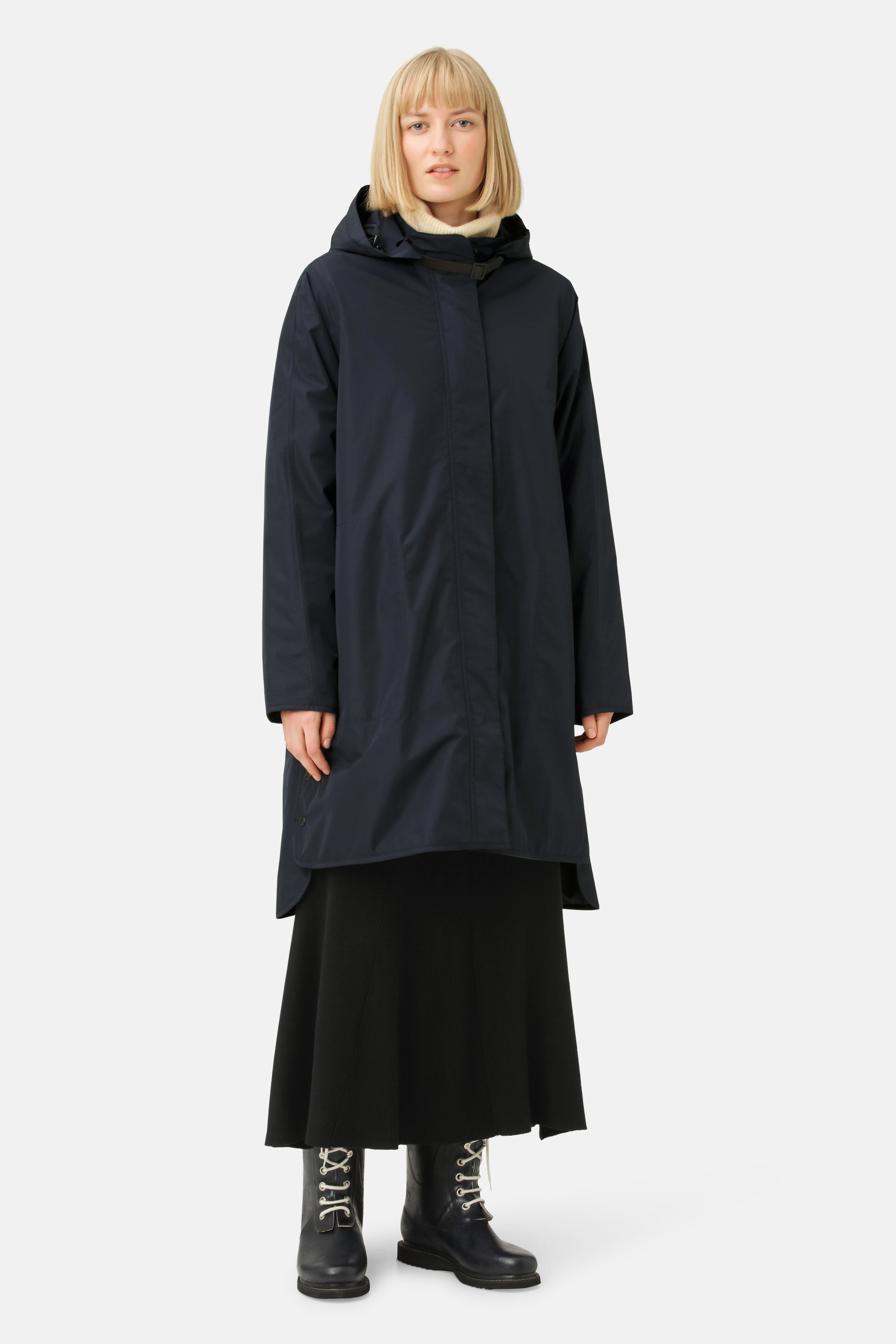 Long Raincoat Dark Indigo